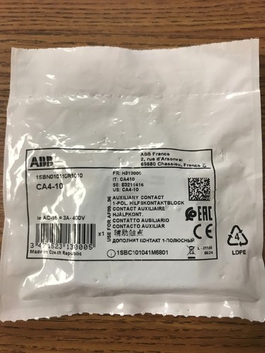 ABB CA4-10 Auxiliary Contact Block NIP 1SBN010110R1010  1-Pole